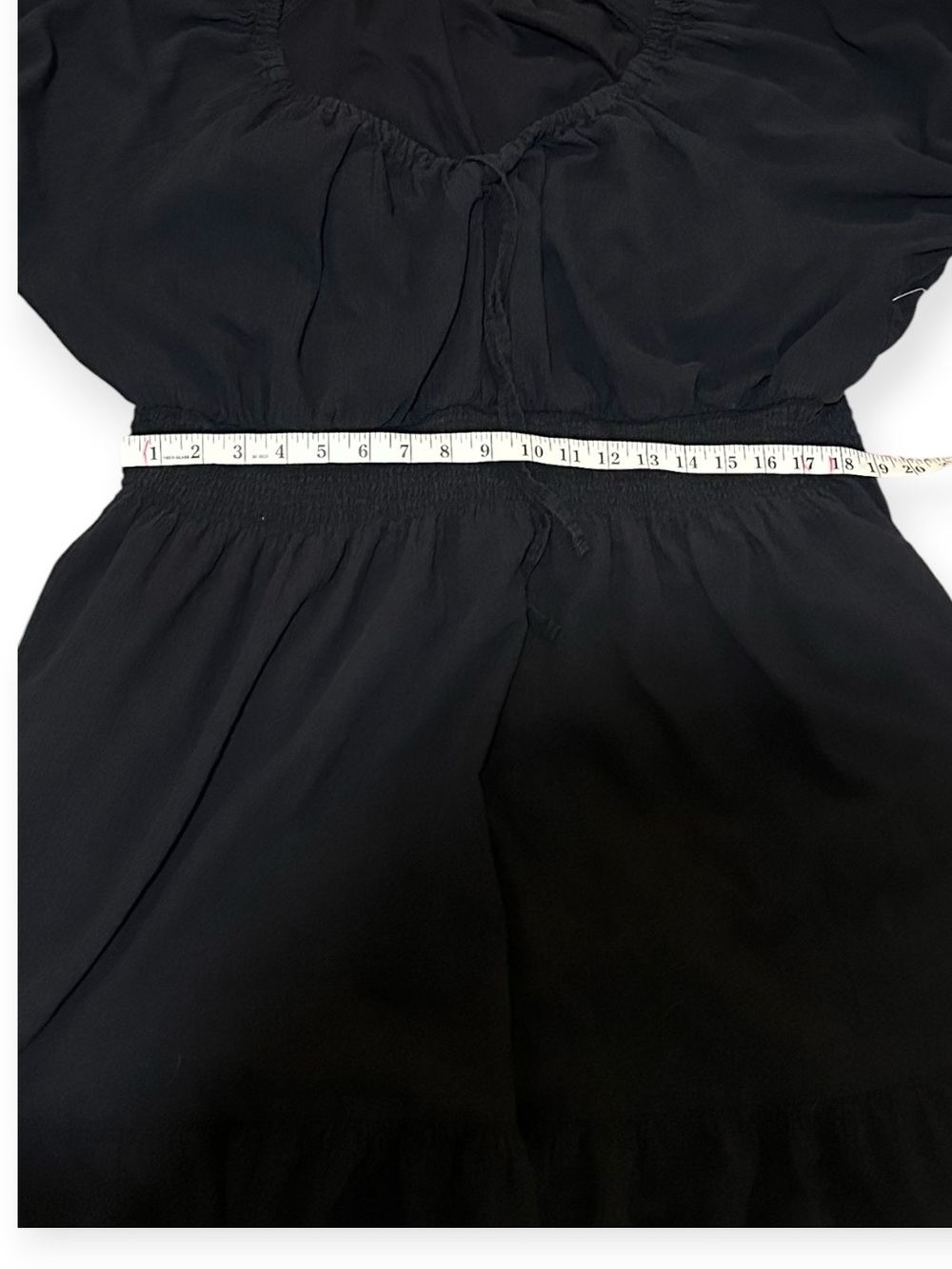 Old Navy Black Smocked-Waist Peasant Dress Women’s XXL Boho Puff Sleeve - Picture 4 of 9